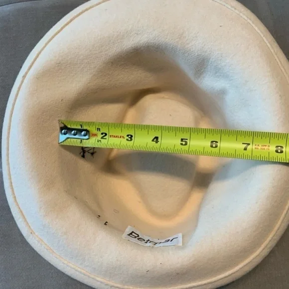 Vintage Betmar Wool Fedora Hat with Bow Feather Cream Off White Black